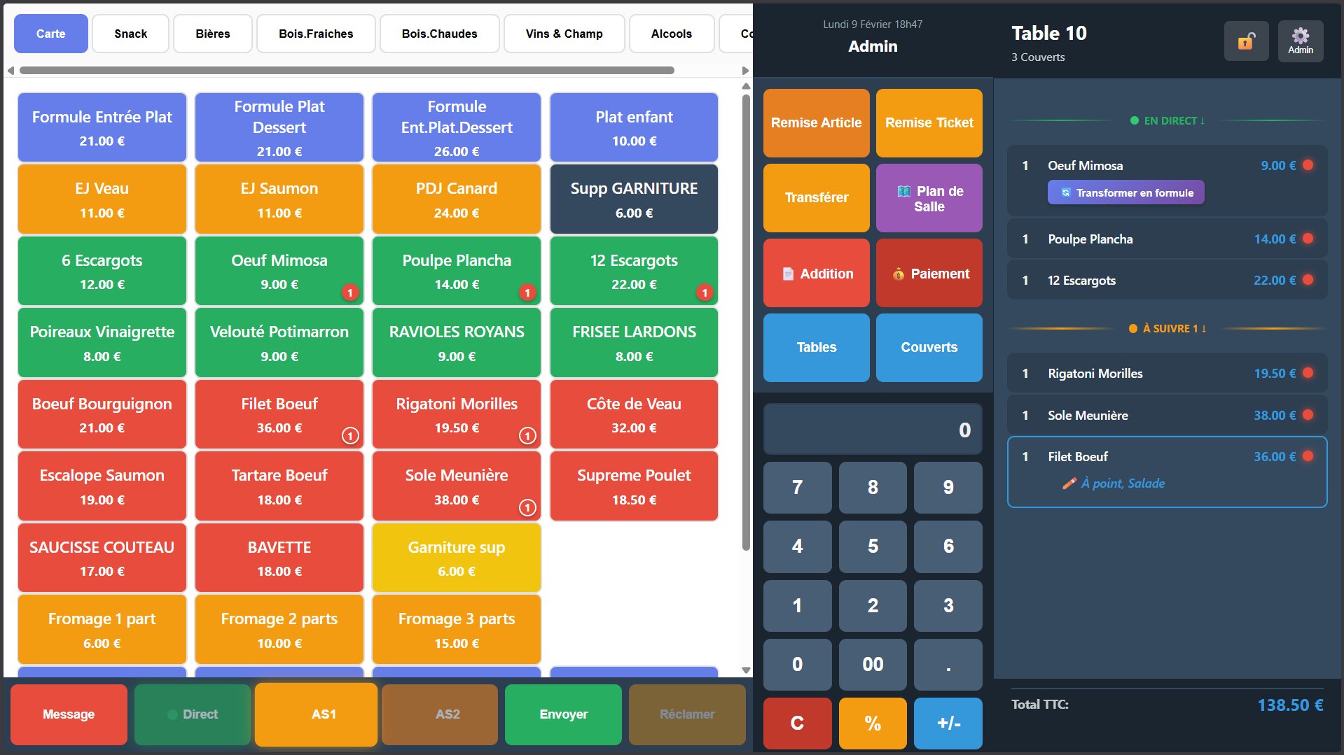 Interface de prise de commande ZenPOS