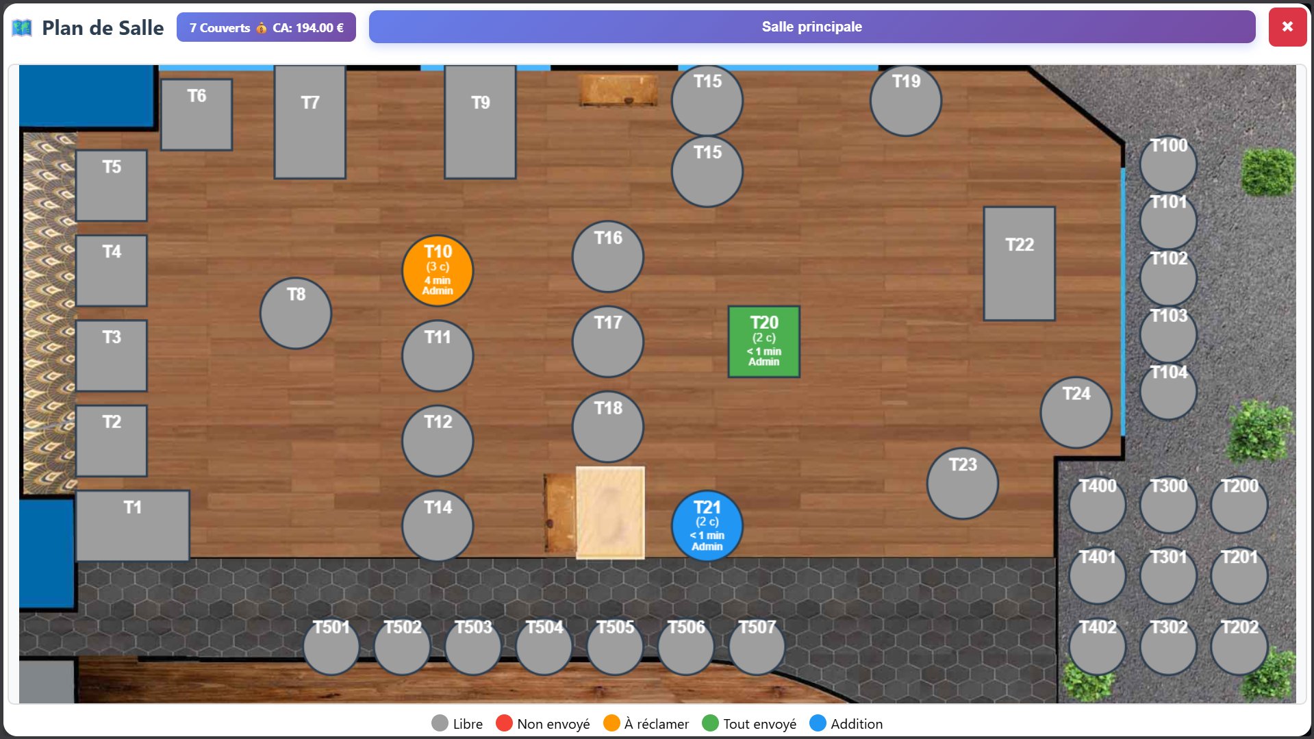 Plan de salle interactif ZenPOS